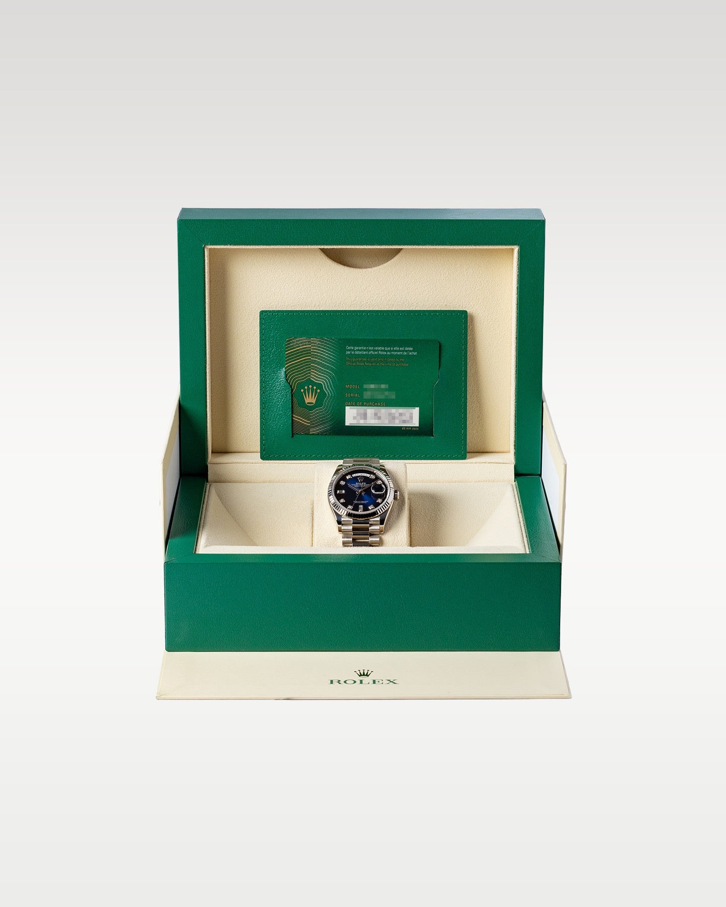 Blue Ombre Diamond Rolex Day-Date 36 128239 | Grand Caliber Dallas, Texas