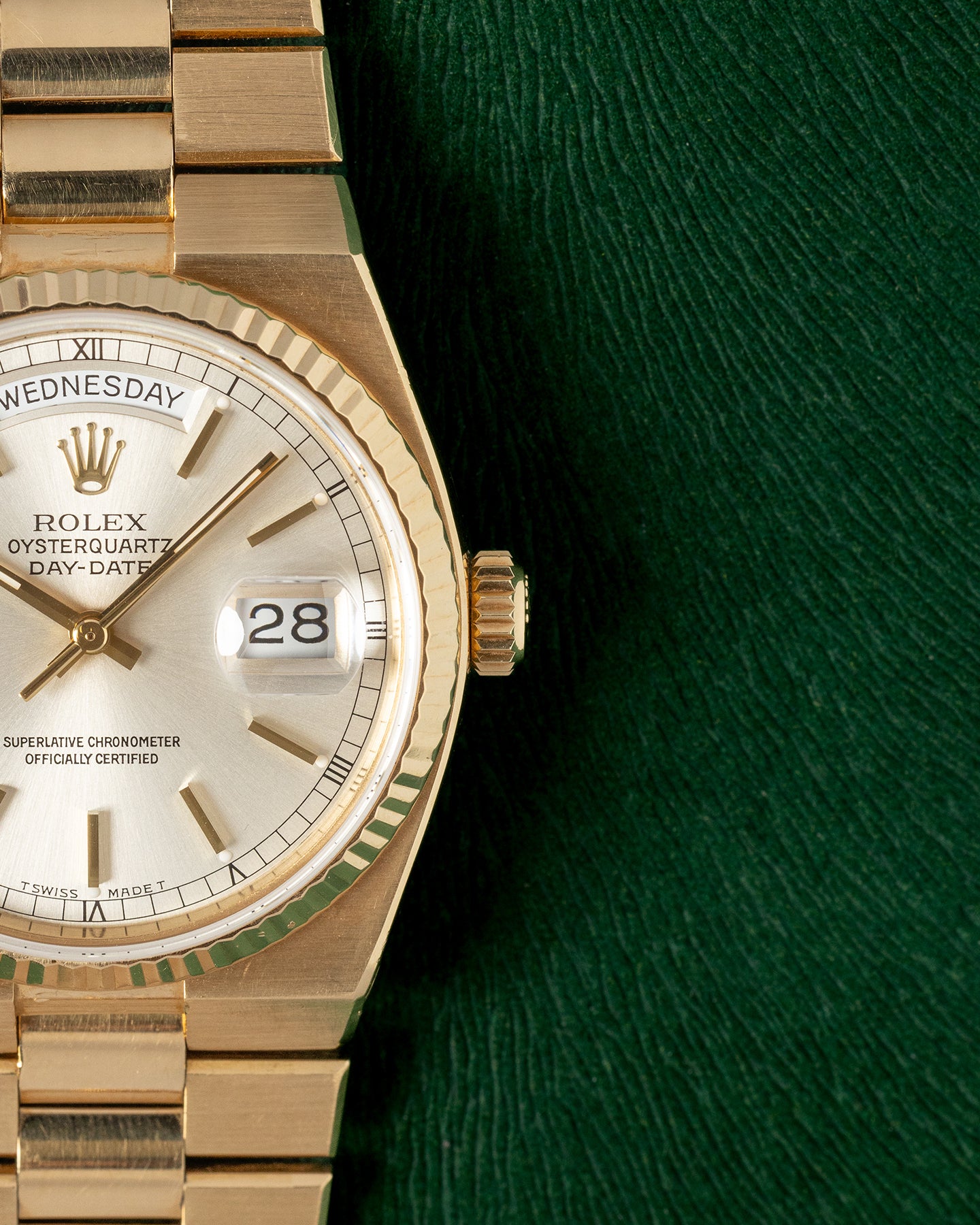 Yellow Gold Rolex Day Date Oysterquartz 19018 Vintage Watch | Grand Caliber