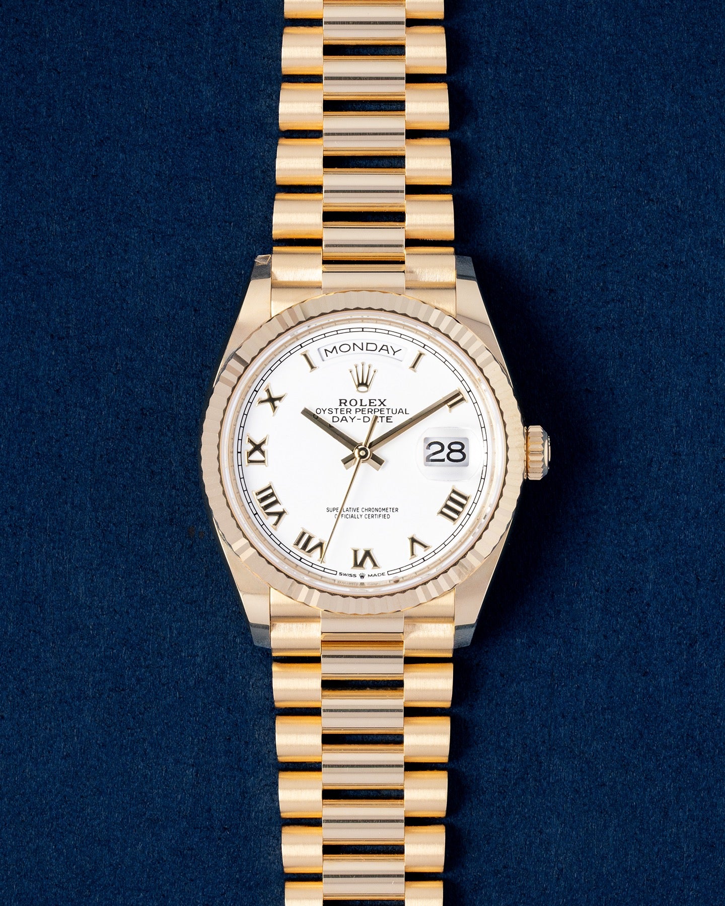 White Roman Rolex Day Date 128238 | Grand Caliber DFW Texas