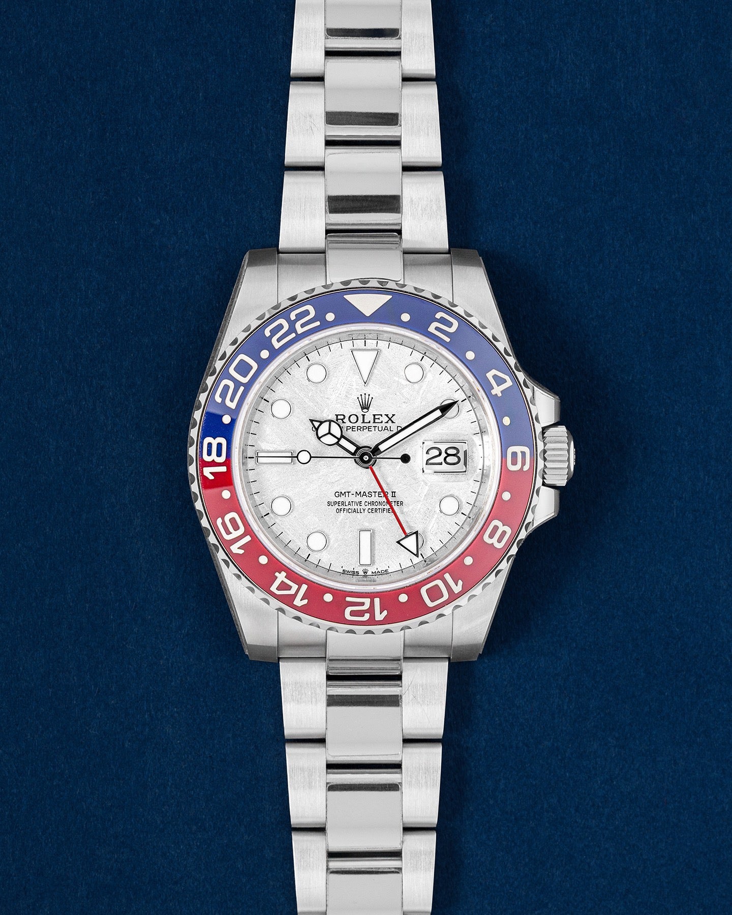 White Gold Rolex GMT-Master II Meteorite Dial 126719BLRO | Grand Caliber Watches