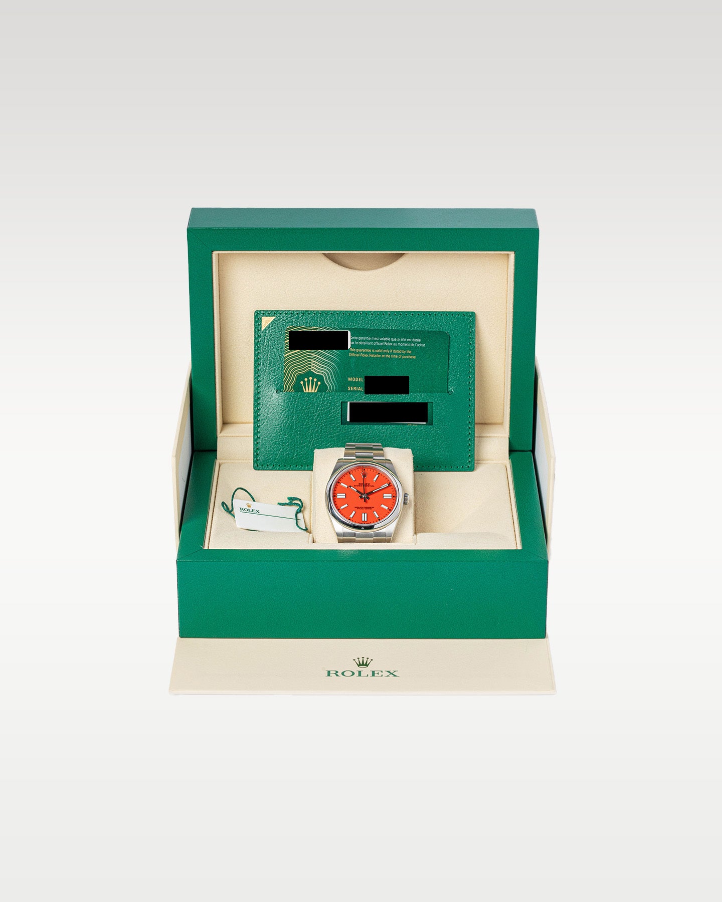 Rolex Oyster Perpetual Coral Red Dial 124300