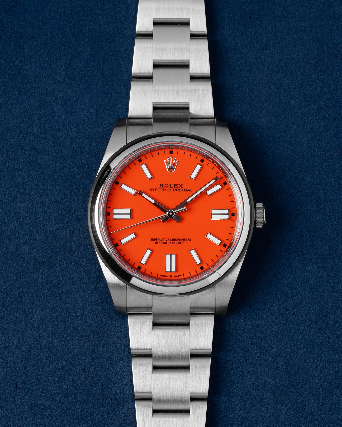 Rolex Oyster Perpetual Coral Red Dial 124300