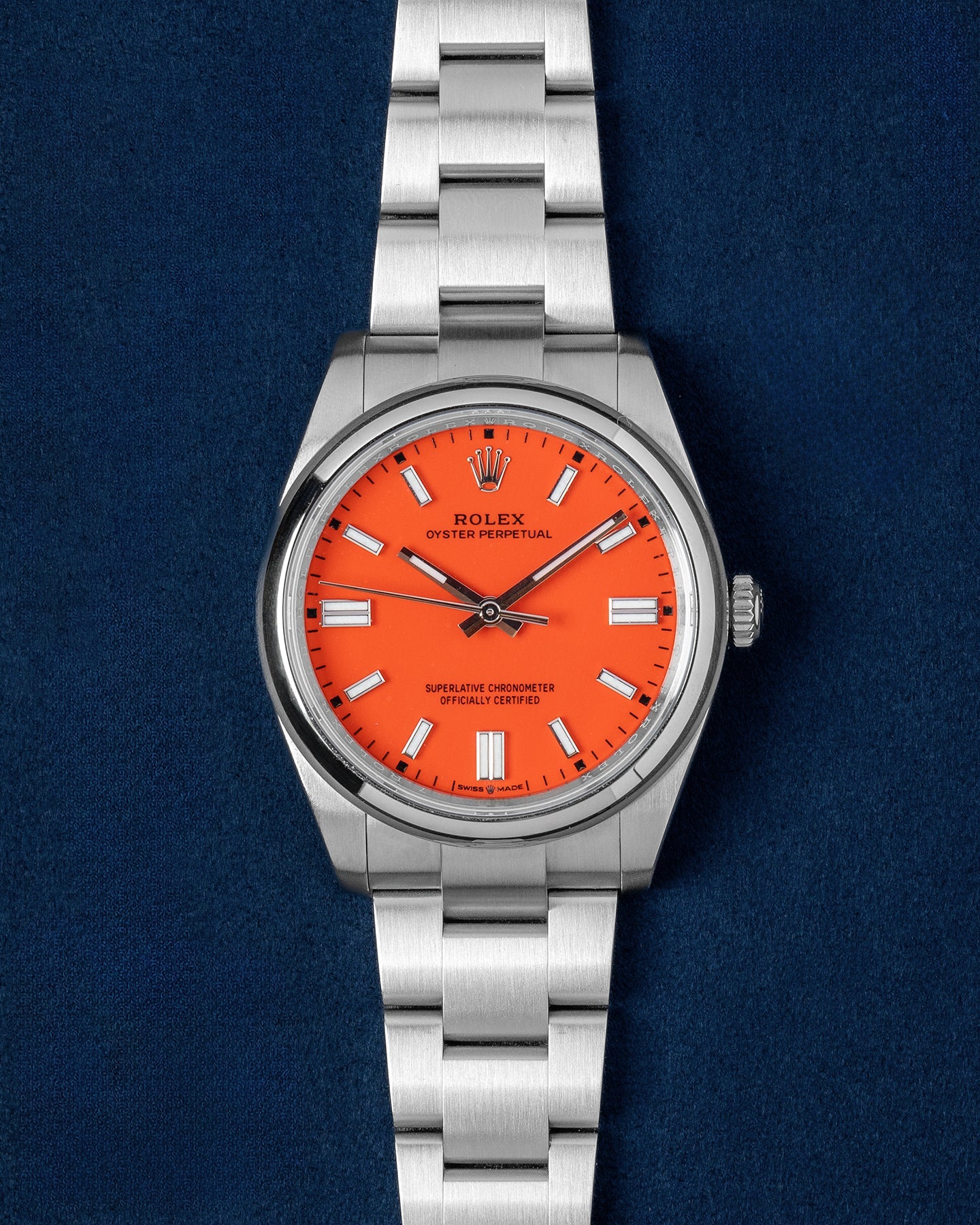 Rolex Oyster Perpetual Coral Red Dial 126000