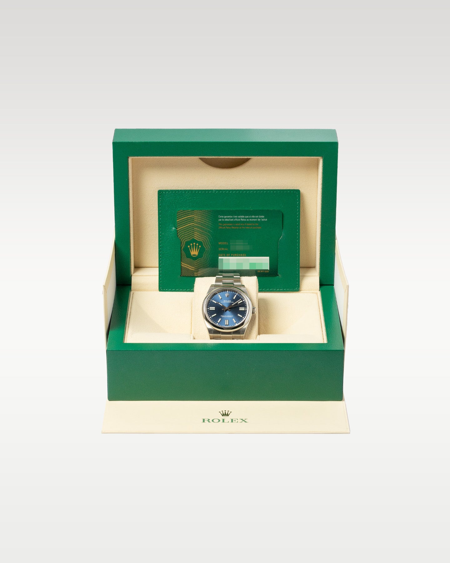 41mm Steel Rolex Oyster Perpetual Blue Dial 124300 Watch at Grand Caliber