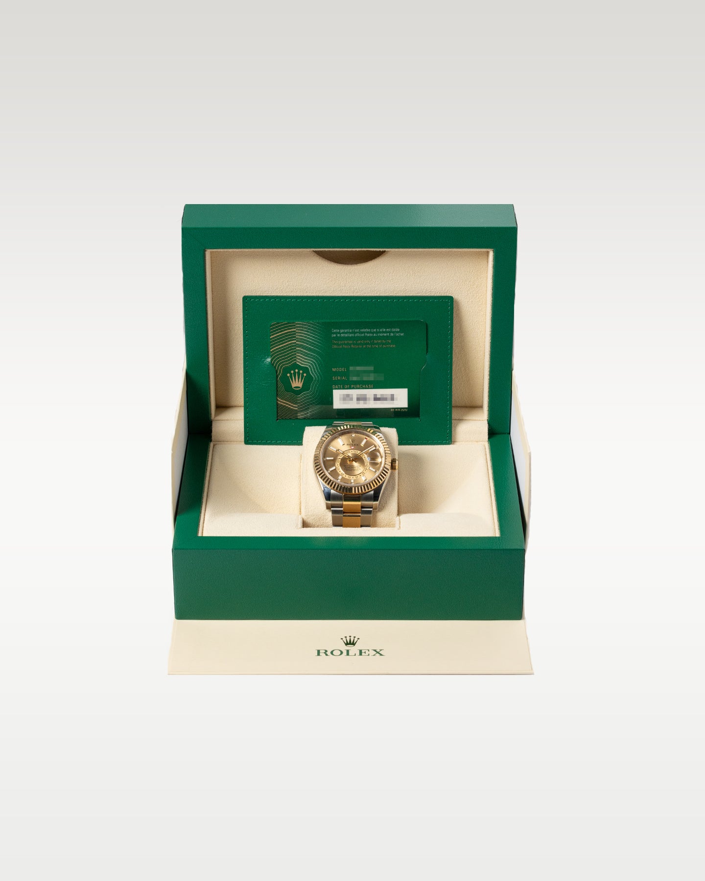 Yellow Rolesor Rolex Sky Dweller 326933 Champagne Dial Watch | Grand Caliber Dallas