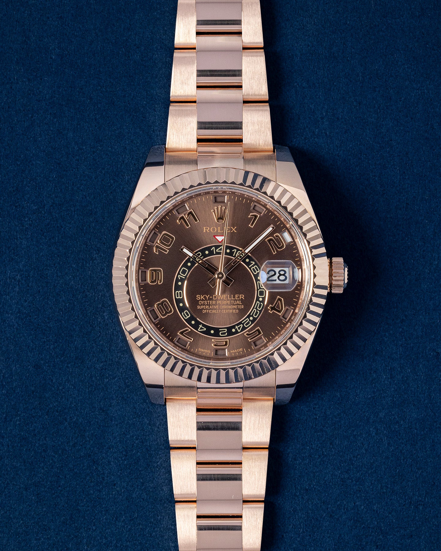 Rose Gold 2014 Rolex Sky Dweller 326935 Chocolate Watch | Grand Caliber Dallas