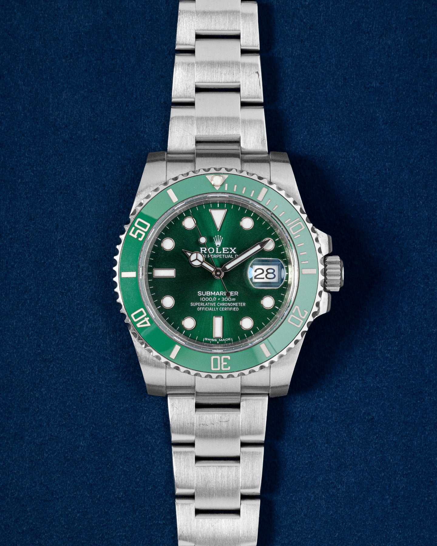 Submariner 116610LV Green Hulk Rolex Watch | Grand Caliber Dallas Texas
