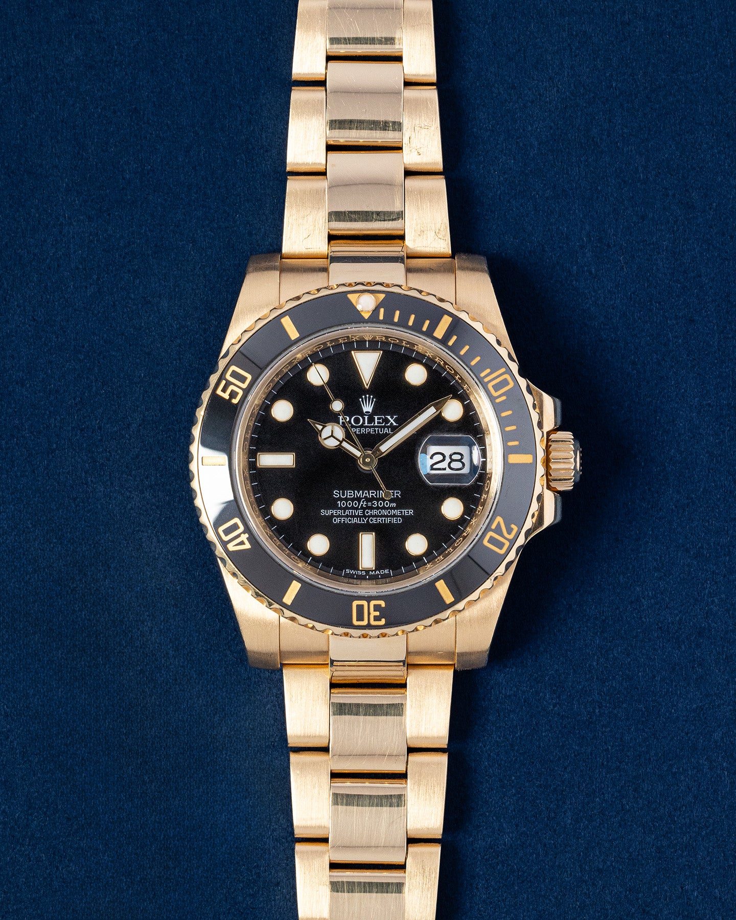 2010 Yellow Gold Rolex Submariner 116618LN Watch | Grand Caliber Dallas