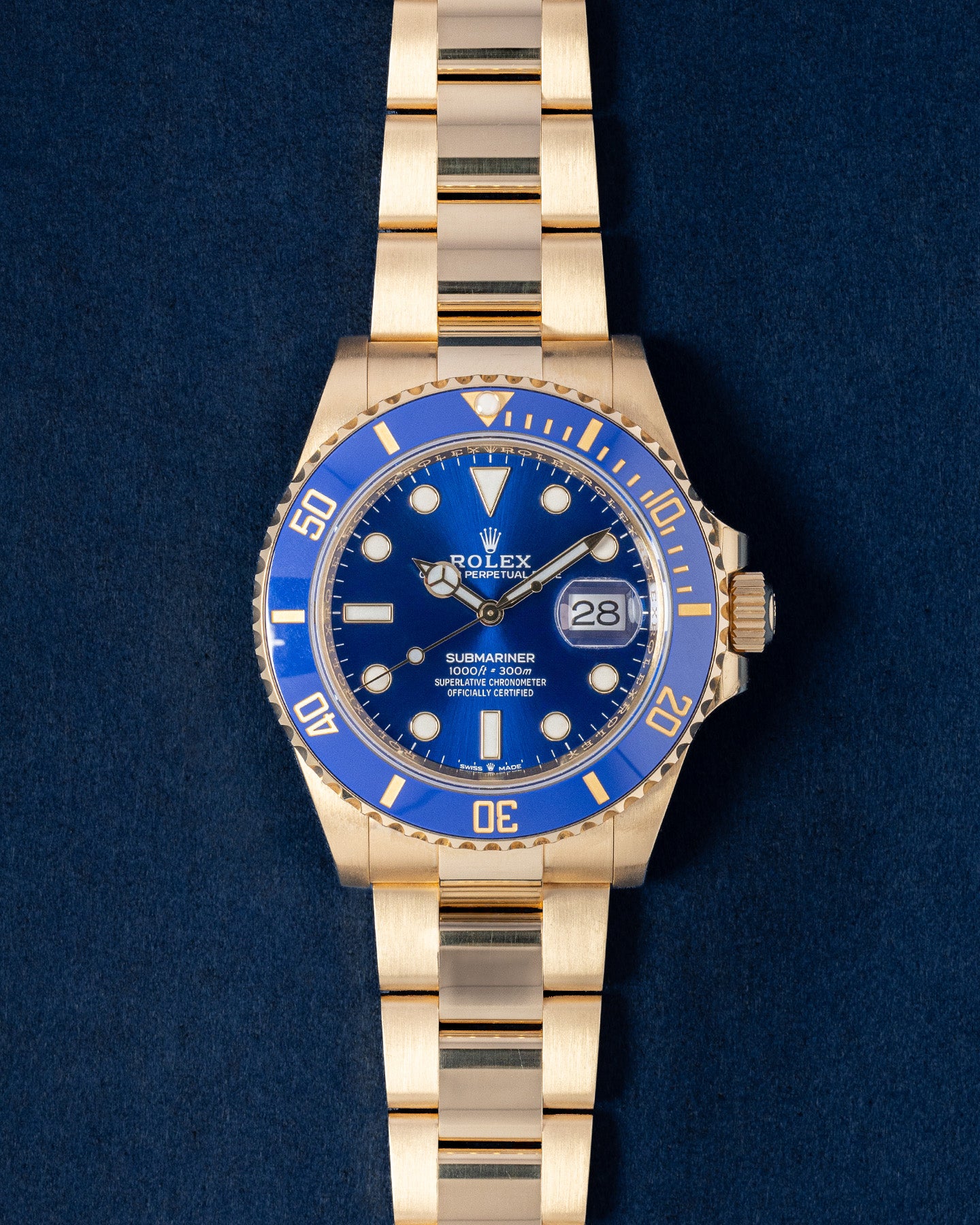 Yellow Gold Rolex Submariner 126618LB Blue Dial 2022 Watch at Grand Caliber
