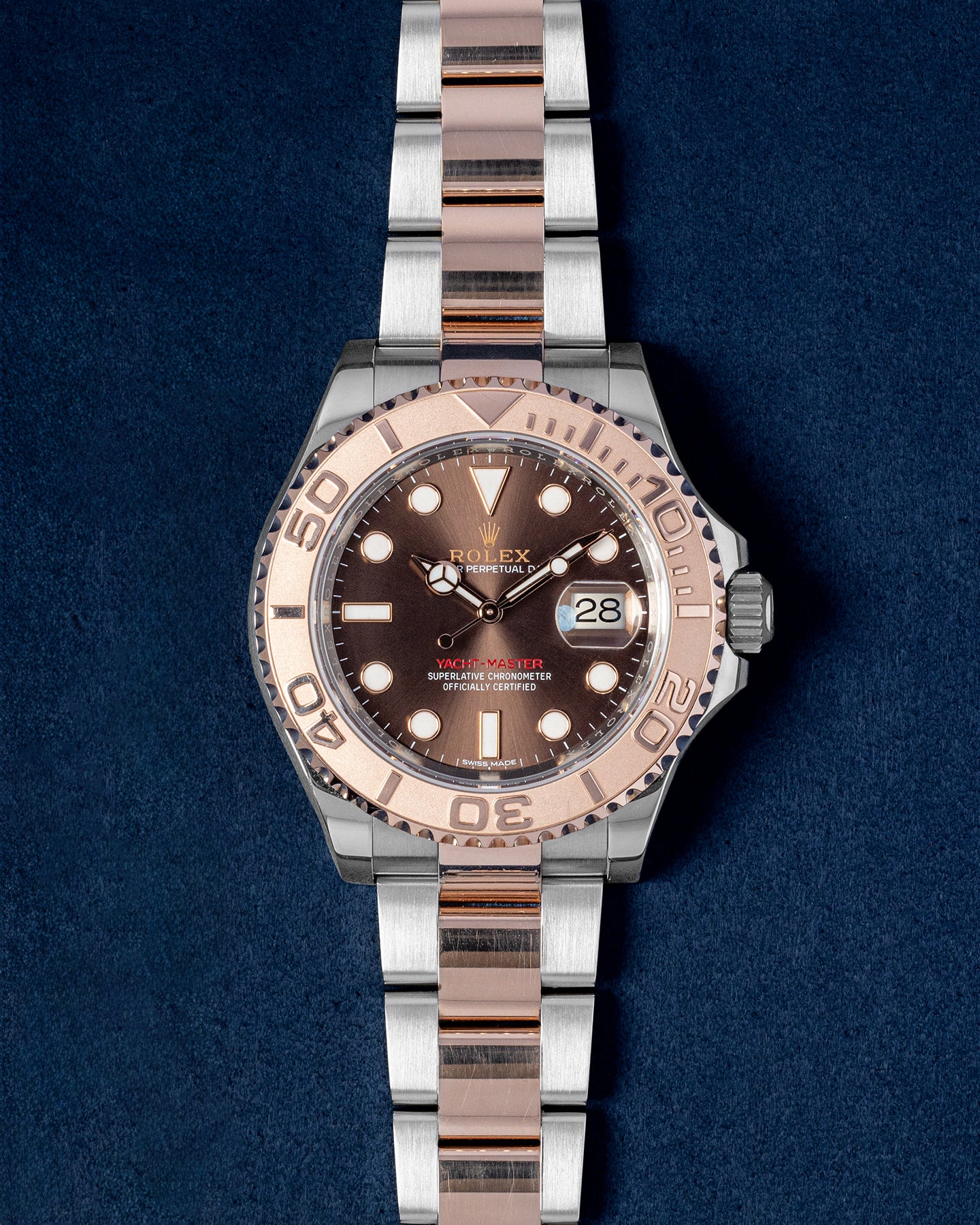 Two Tone Rose Gold Rolex Yacht Master 116621 Brown Watch | Grand Caliber Dallas