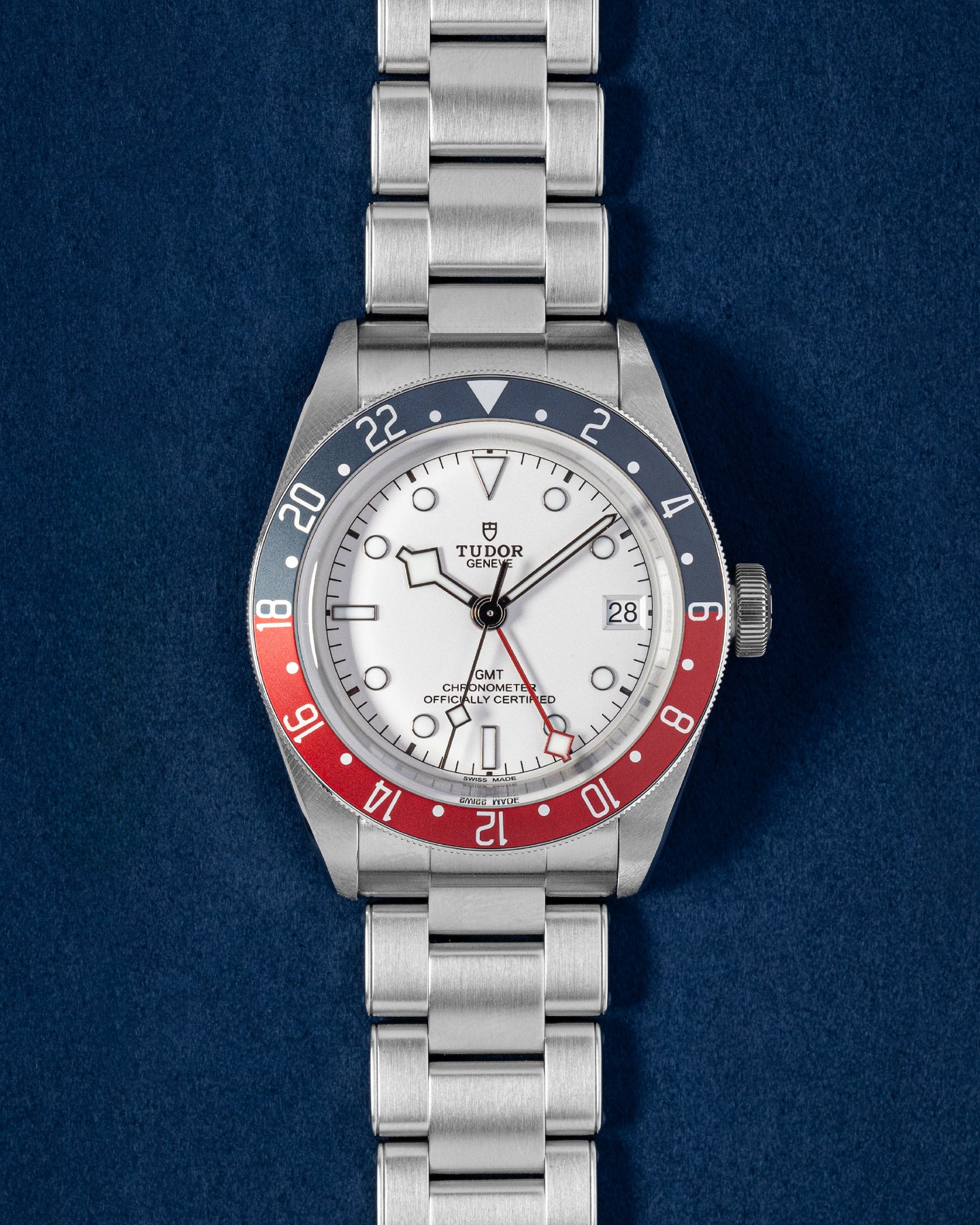 Steel White Bezel Tudor Black Bay GMT 79830RB Watch | Grand Caliber Dallas