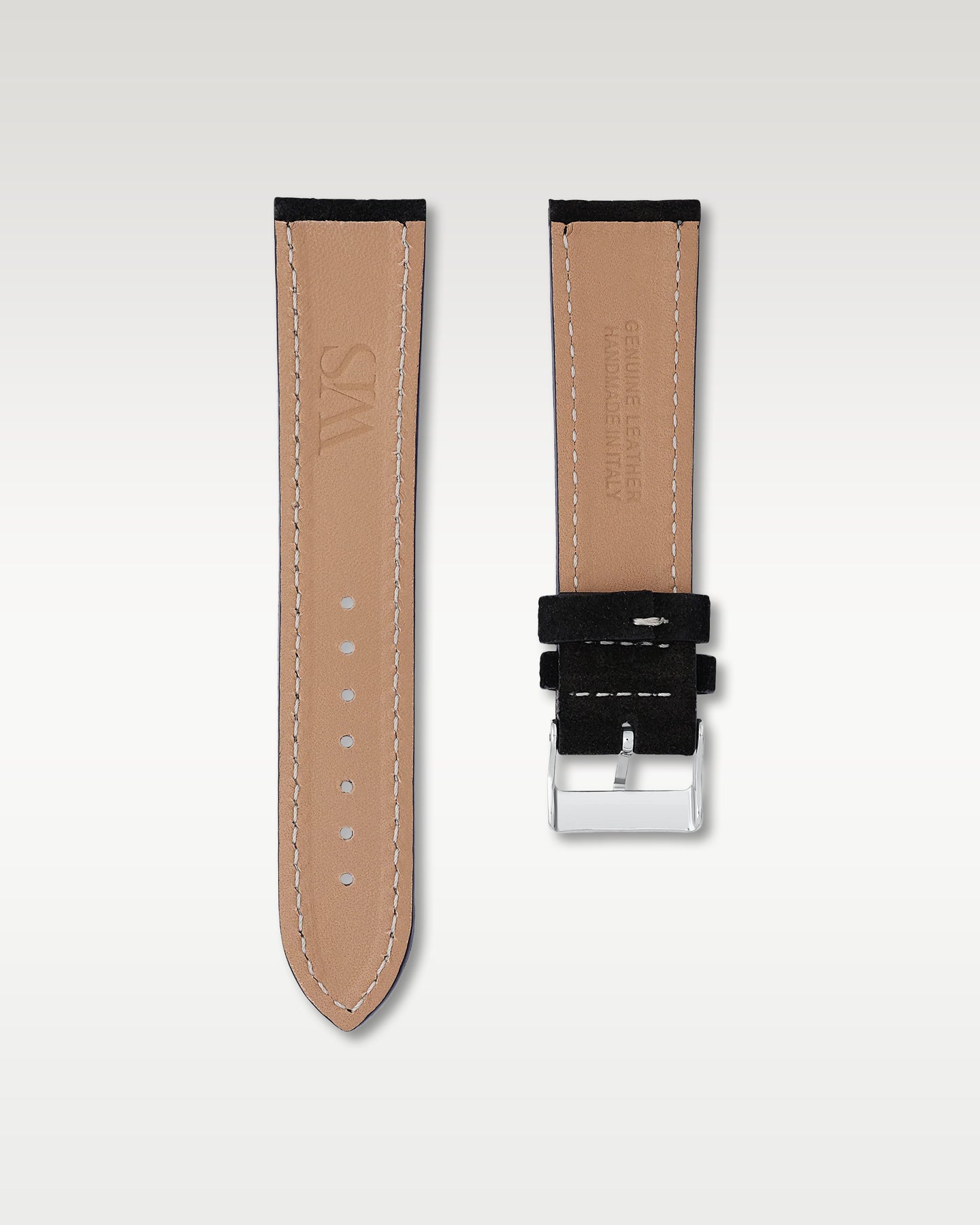 Tuxedo Black Italian Suede Leather Watch Strap 24mm
