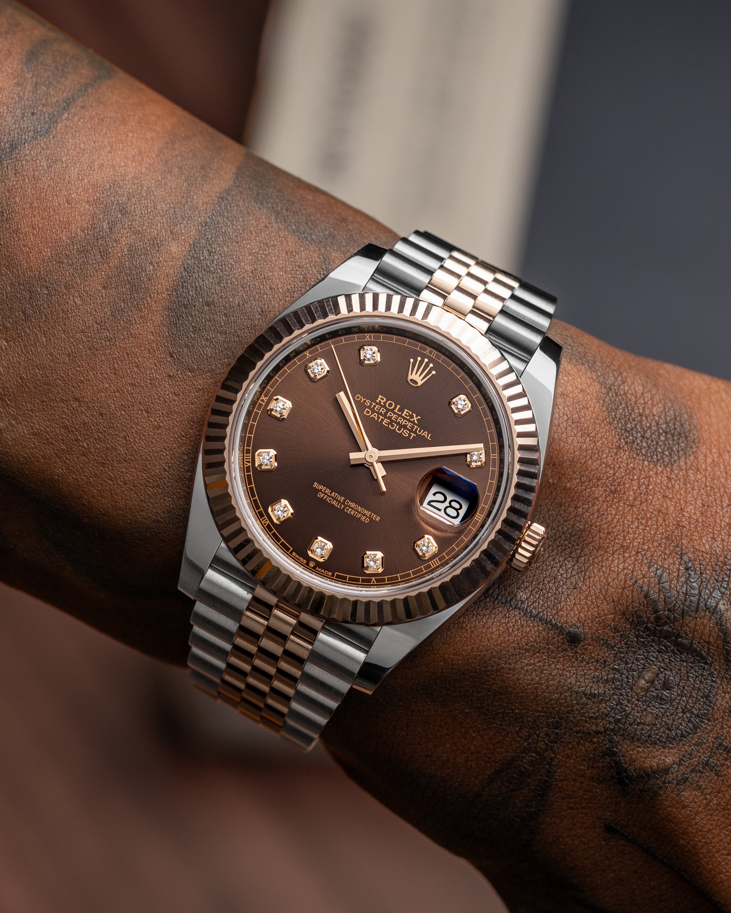 Two Tone Rose Gold Rolex Datejust 126331 Chocolate Diamond Watch | Grand Caliber