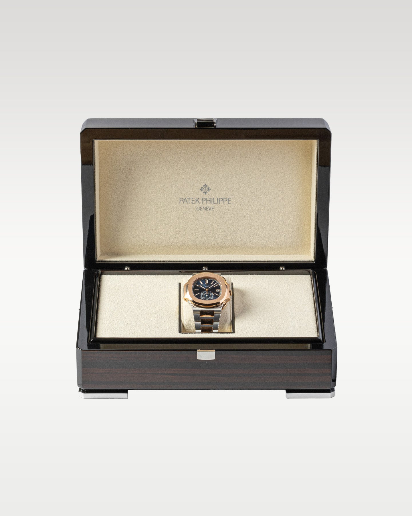 40.5mm Two Tone Rose Gold Patek Philippe Nautilus 5980 Blue Dial Watch