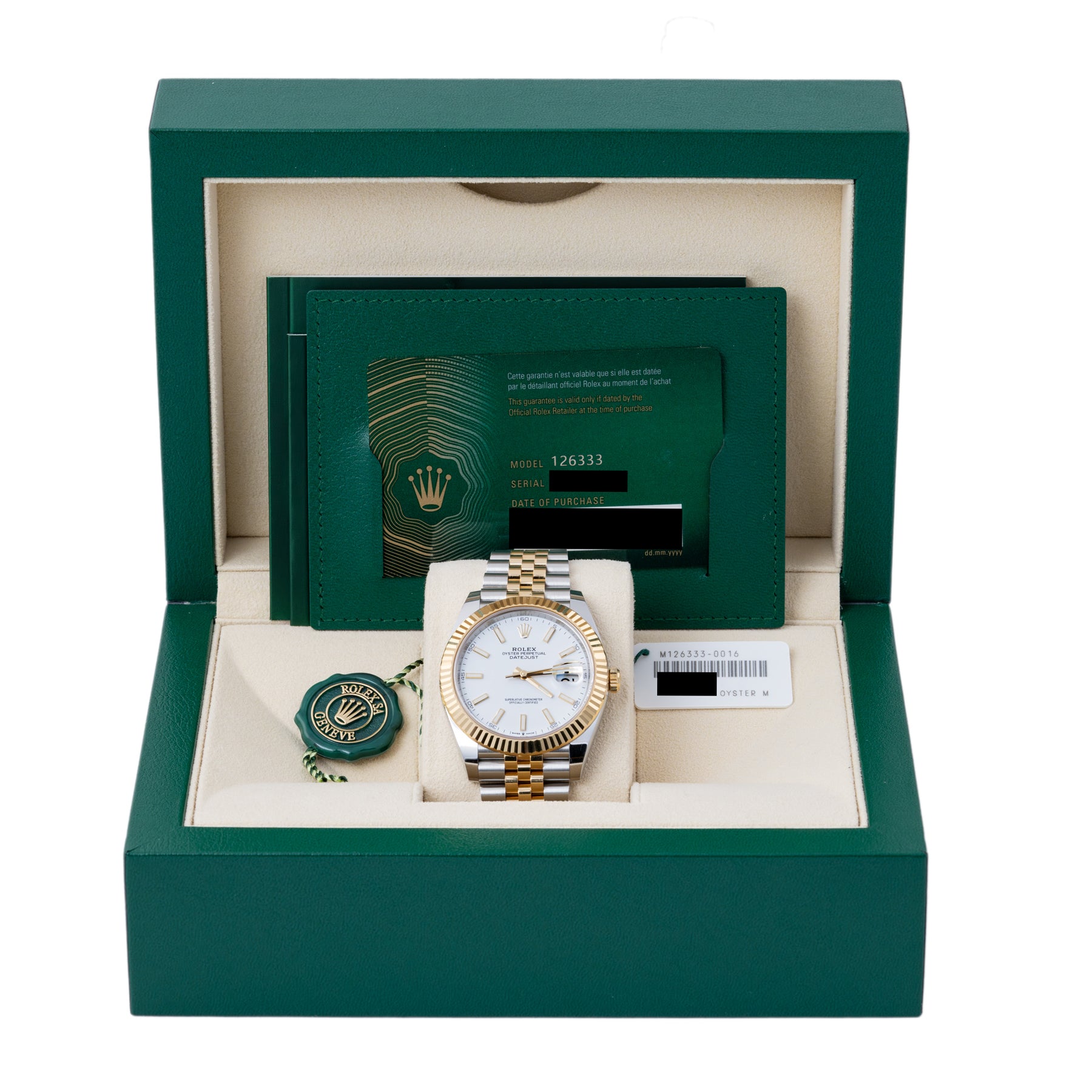 Rolex Datejust White Dial Jubilee Strap 126333