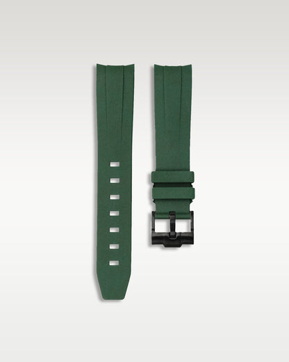 Curved Lug Rubber Strap in Green
