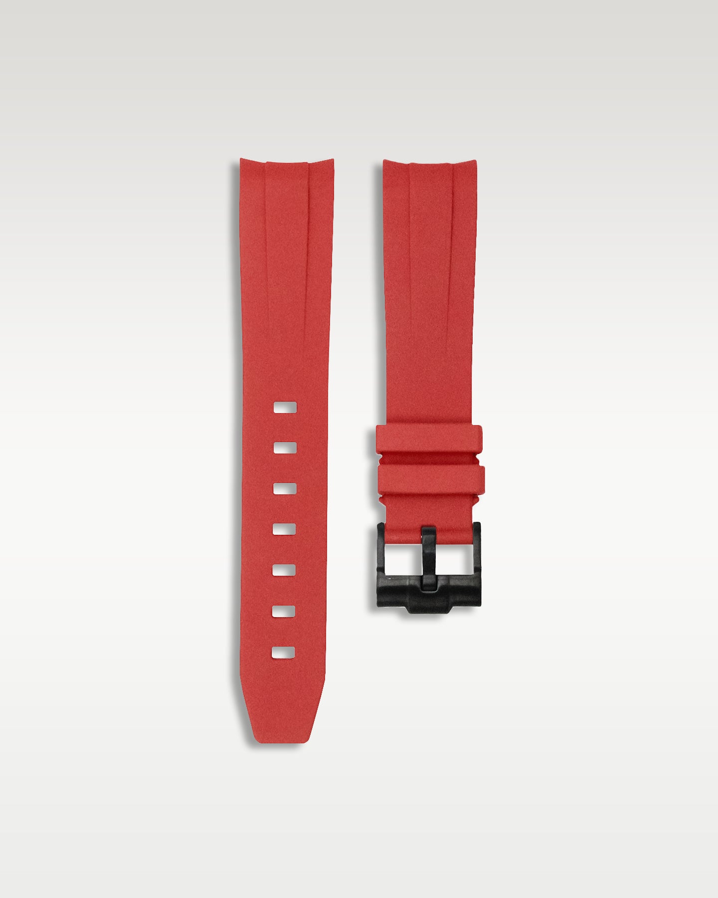 Curved Lug Rubber Strap in Red