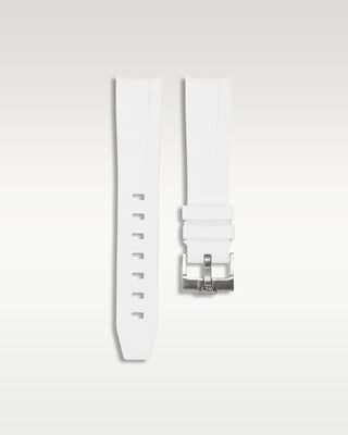 Curved Lug Rubber Strap in White