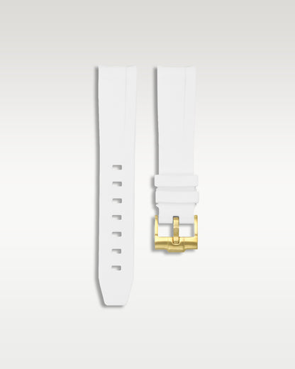Curved Lug Rubber Strap in White