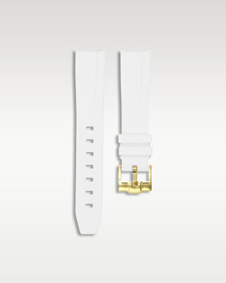 Curved Lug Rubber Strap in White