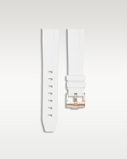 Curved Lug Rubber Strap in White