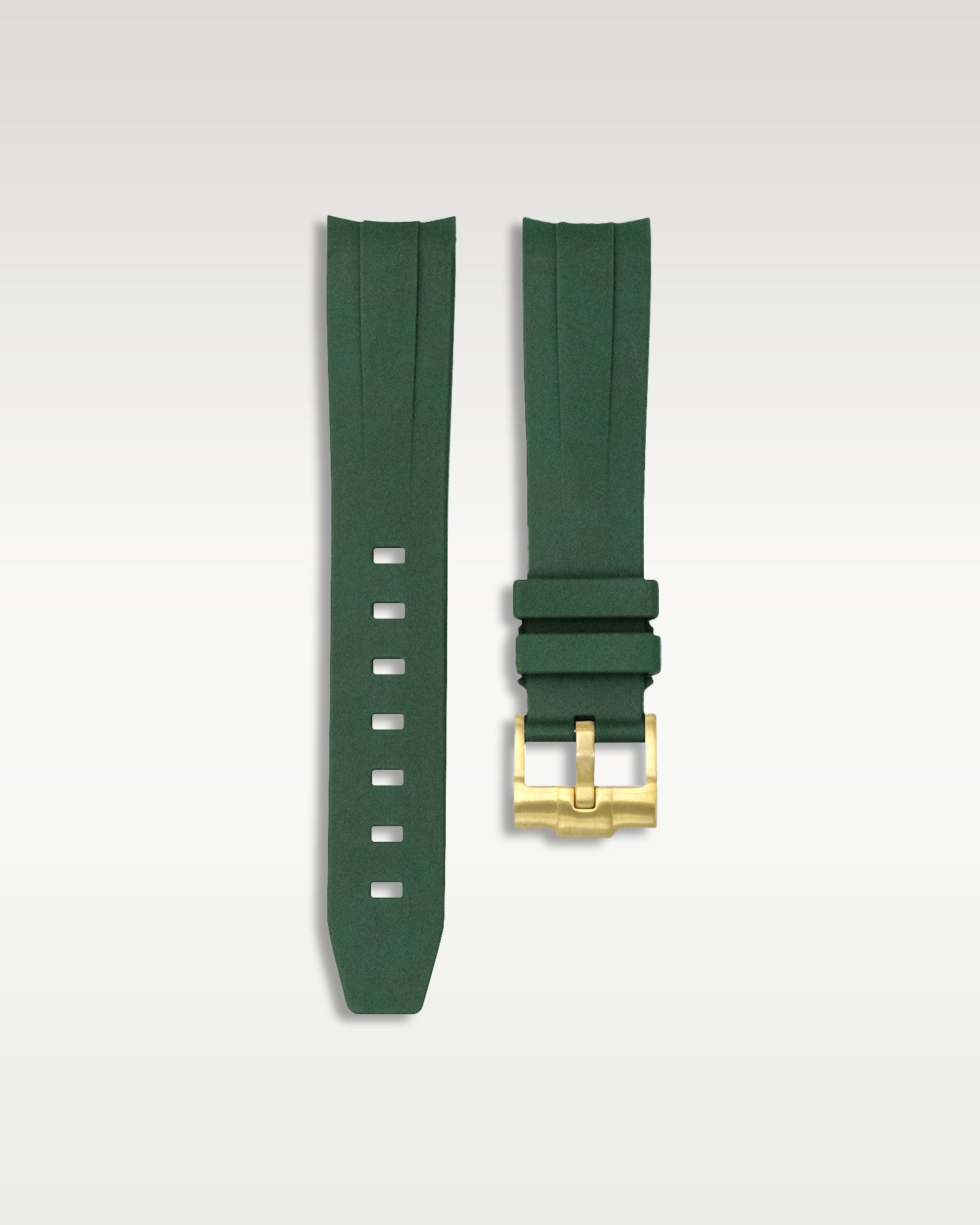 Curved Lug Rubber Strap in Green