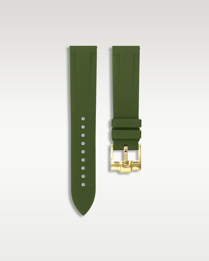 Quick Release Rubber Strap in Forest Green