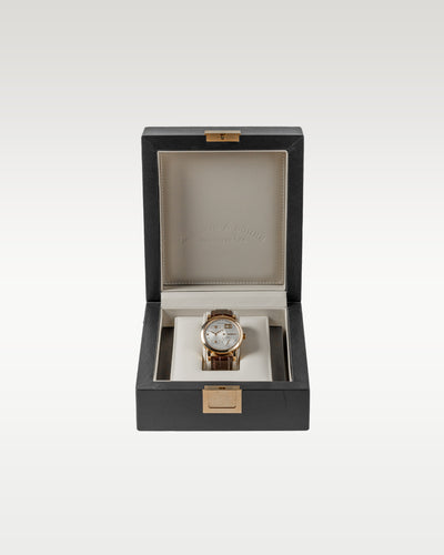 38.5mm Rose Gold A Lange and Sohne Lange 1 101.032 Leather Strap Watch