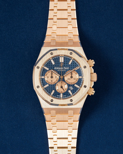 Rose Gold blue dial Royal Oak Chronograph 26331OR | Grand Caliber