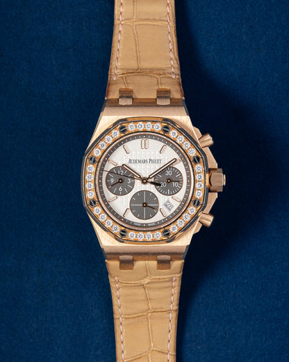 37mm Rose Gold White Lady Tapisserie Dial Audemars Piguet Royal Oak Offshore 26231OR Watch