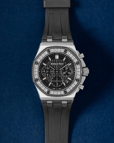 37mm Steel and Diamond Black Audemars Piguet Royal Oak Offshore 26231ST Watch at Grand Caliber