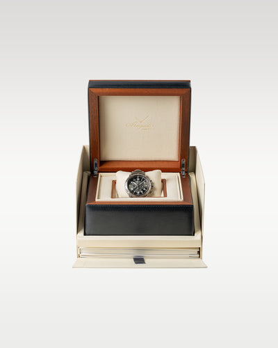 2008 Breguet Type XXI Flyback Chronograph 3810ST/92/9ZU ruthenium grey dial complete full set presentation with its original wood luxury marquetry watch box
