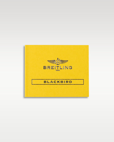 The official yellow Breitling Blackbird model-specific user guide and operating instructions booklet