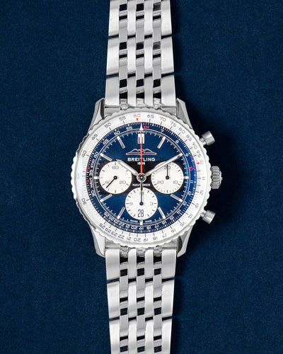 Steel Blue Breitling Navitimer 1 B01 AB0138 Watch | Grand Caliber Dallas