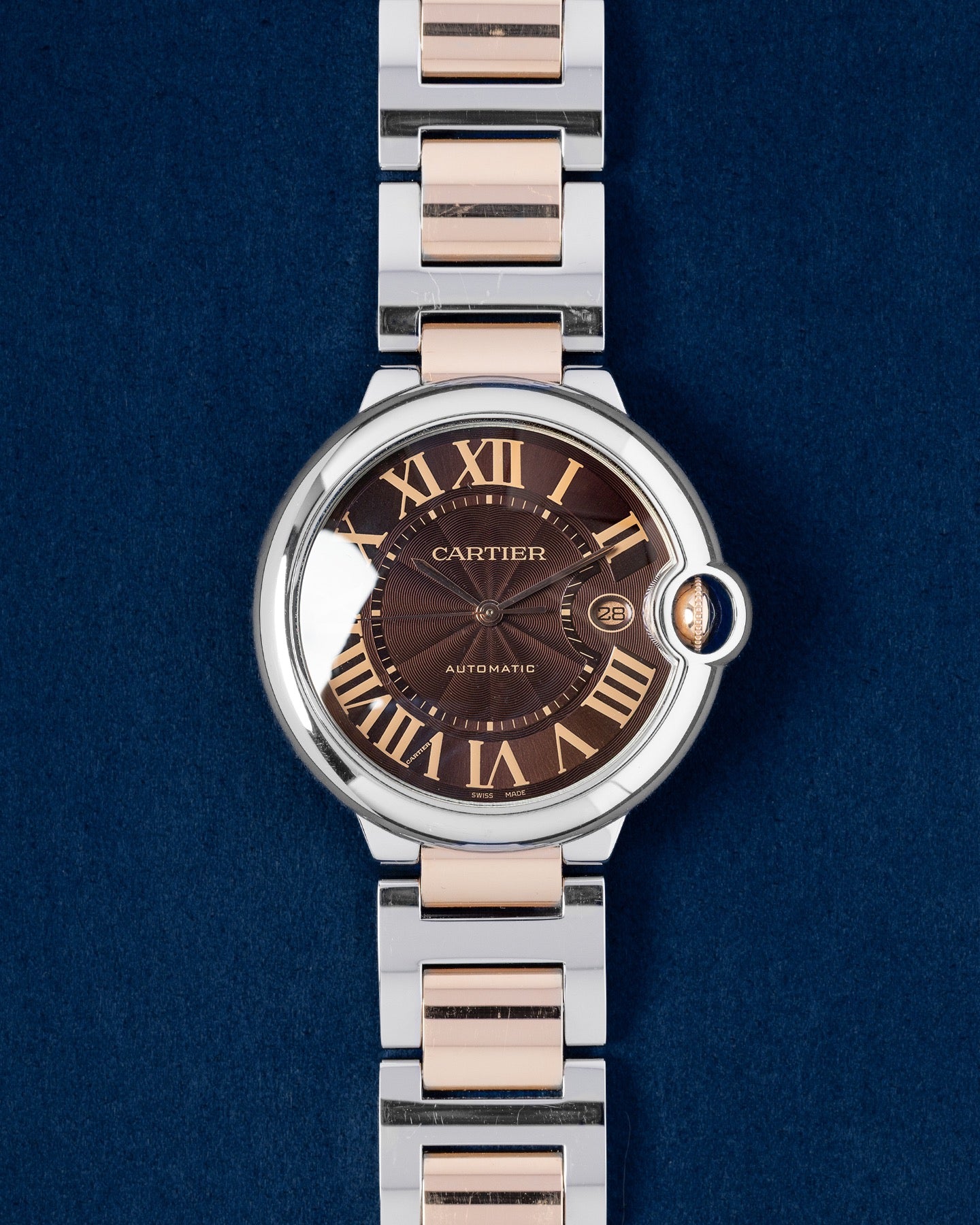 Brown Roman Dial Cartier Ballon Bleu W6920032 | Grand Caliber Dallas, Texas