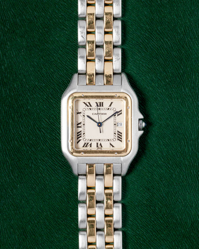 Two Tone Yellow Gold 1988 27mm White Dial Cartier Panthere 183949