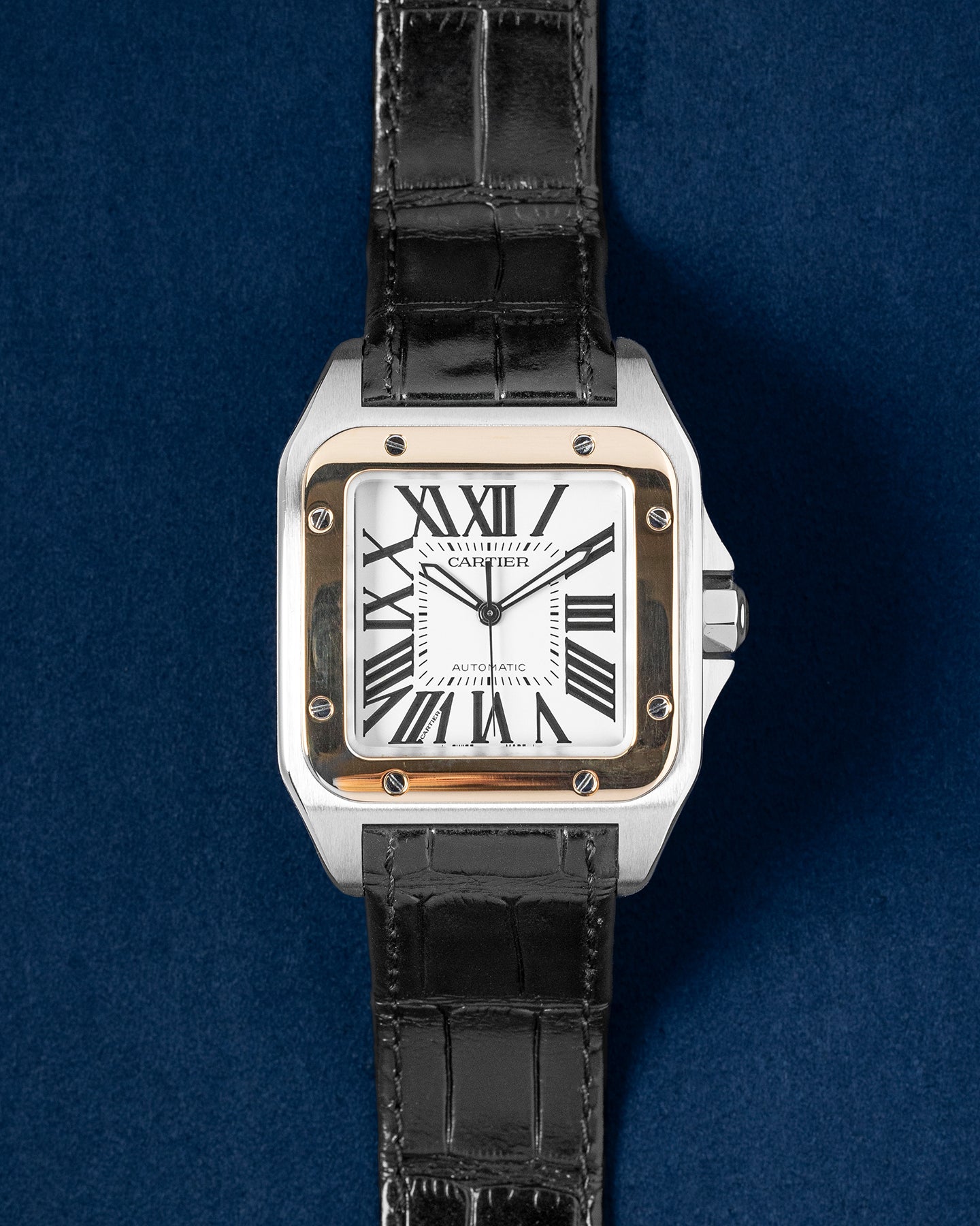 2023 Two Tone Cartier Santos 100 W20072X7 Watch | Grand Caliber Dallas