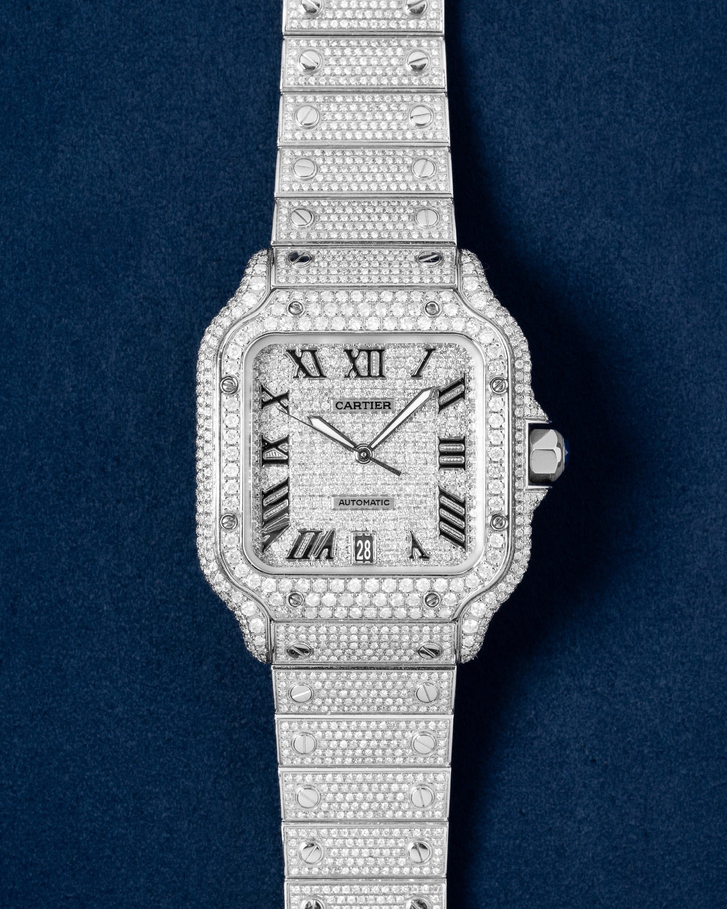 Iced Out Cartier Santos De Cartier WSSA0018 | Grand Caliber Dallas, TX