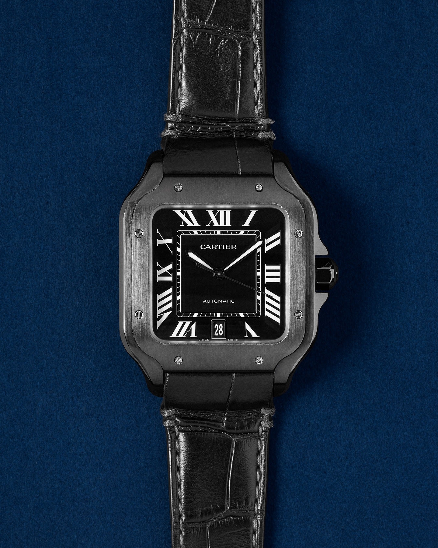 39.8 Black Cartier Santos De Cartier WSSA0039 | Grand Caliber Dallas, TX
