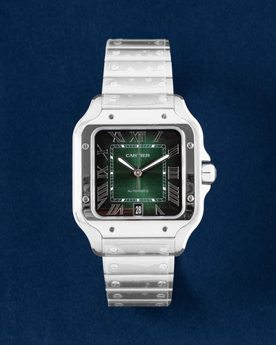 Cartier Santos de Cartier Large Green WSSA006 | Grand Caliber Watches DFW