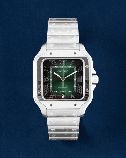 Cartier Santos de Cartier Large Green WSSA006 | Grand Caliber Watches DFW