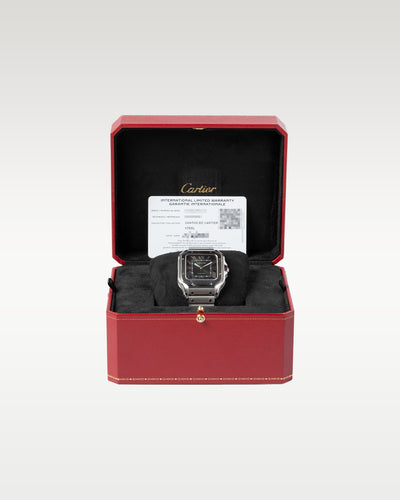 2023 Steel Green Cartier Santos WSSA0062 Watch | Grand Caliber Dallas