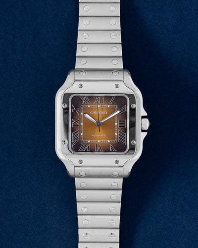 Brand New Cartier Santos Brown Sunray 35.1mm WSSA0065 | Grand Caliber Dallas, TX