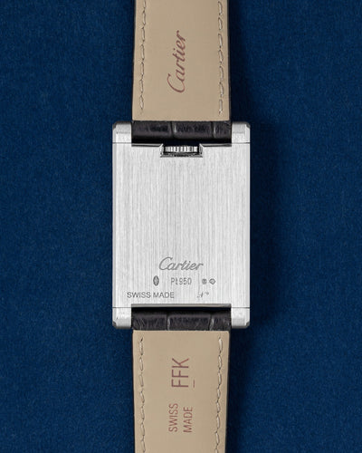 Platinum Cartier Tank A Guichet WGTA0237 | Grand Caliber Watches DFW