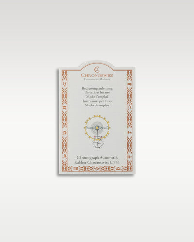 Official technical reference and service paperwork documents included with a Chronoswiss luxury watch