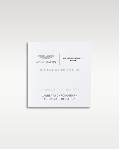 Girard Perregaux Laureato Green Aston Martin Edition 81005-32-3080-1CX, certificate document