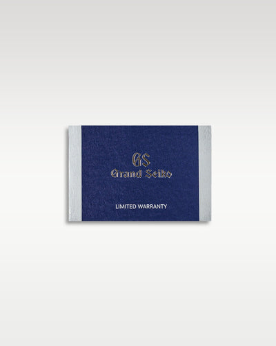 Official blue Grand Seiko international warranty folder and certificate paper for a 2021 Heritage Collection watch