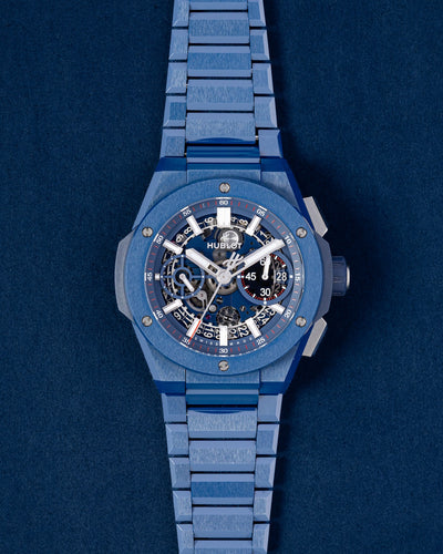 Hublot Big Bang Integrated Blue Ceramic Berger Limited Edition | Grand Caliber Dallas, Texas