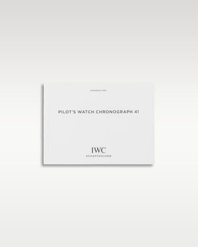 Official white IWC Pilot's Watch Chronograph 41 owners user guide and mechanical movement operating instructions booklet