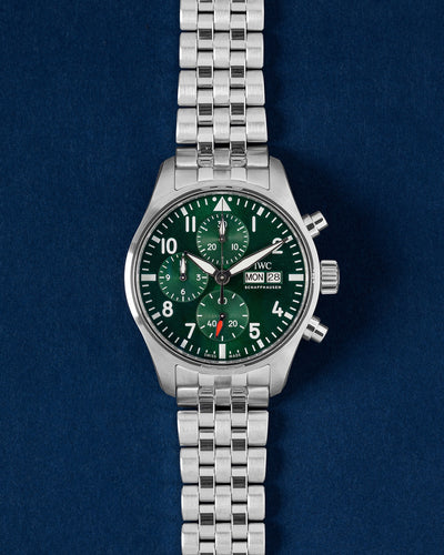 green dial IWC Pilot's Watch Chronograph 41mm IW388104 | Grand Caliber Watches